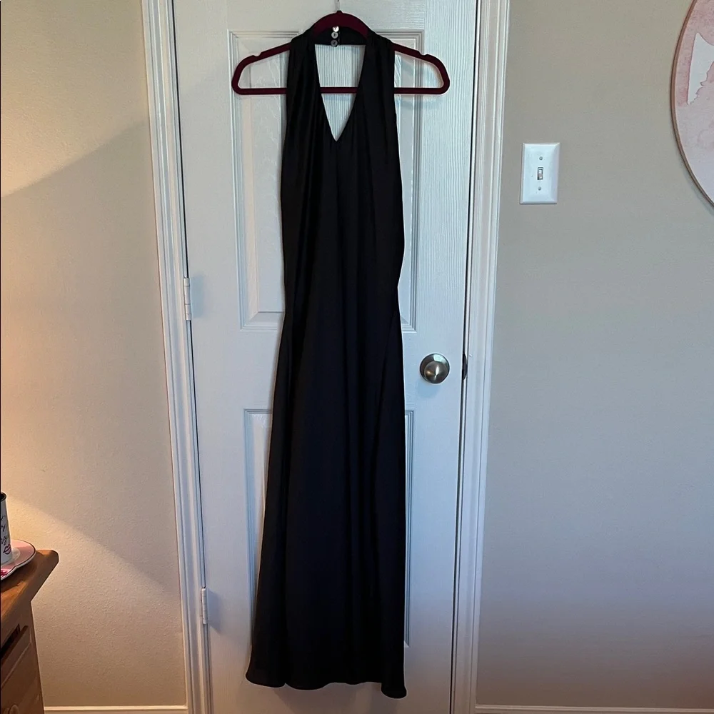 Show Me Your Mumu Halter Backless Long Satin Dress - Picture 1 of 9